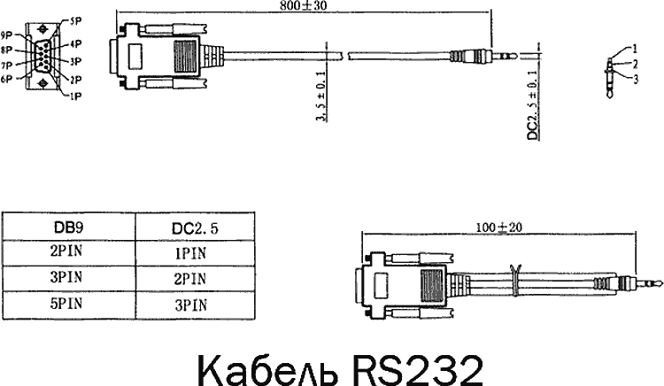 разводка переходника minijack на RS232 для Openbox