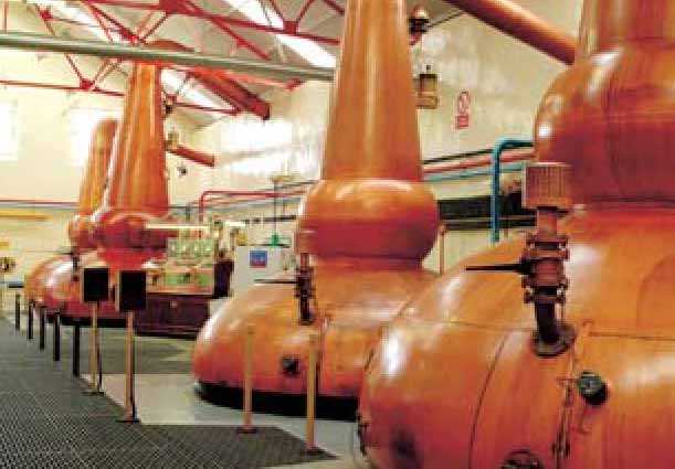 Перегонные купы винодельни Glenfarclas в Шотландии