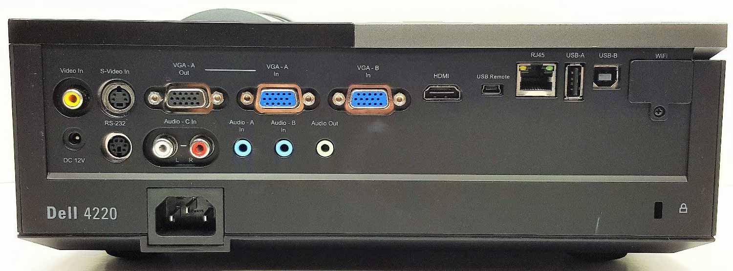 Проектор Dell 4220 разъемы на задней панели, для домашнего кинотеатра
