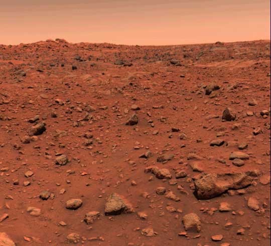 Цветная фотография Марса полученная от первого Viking Lander 1