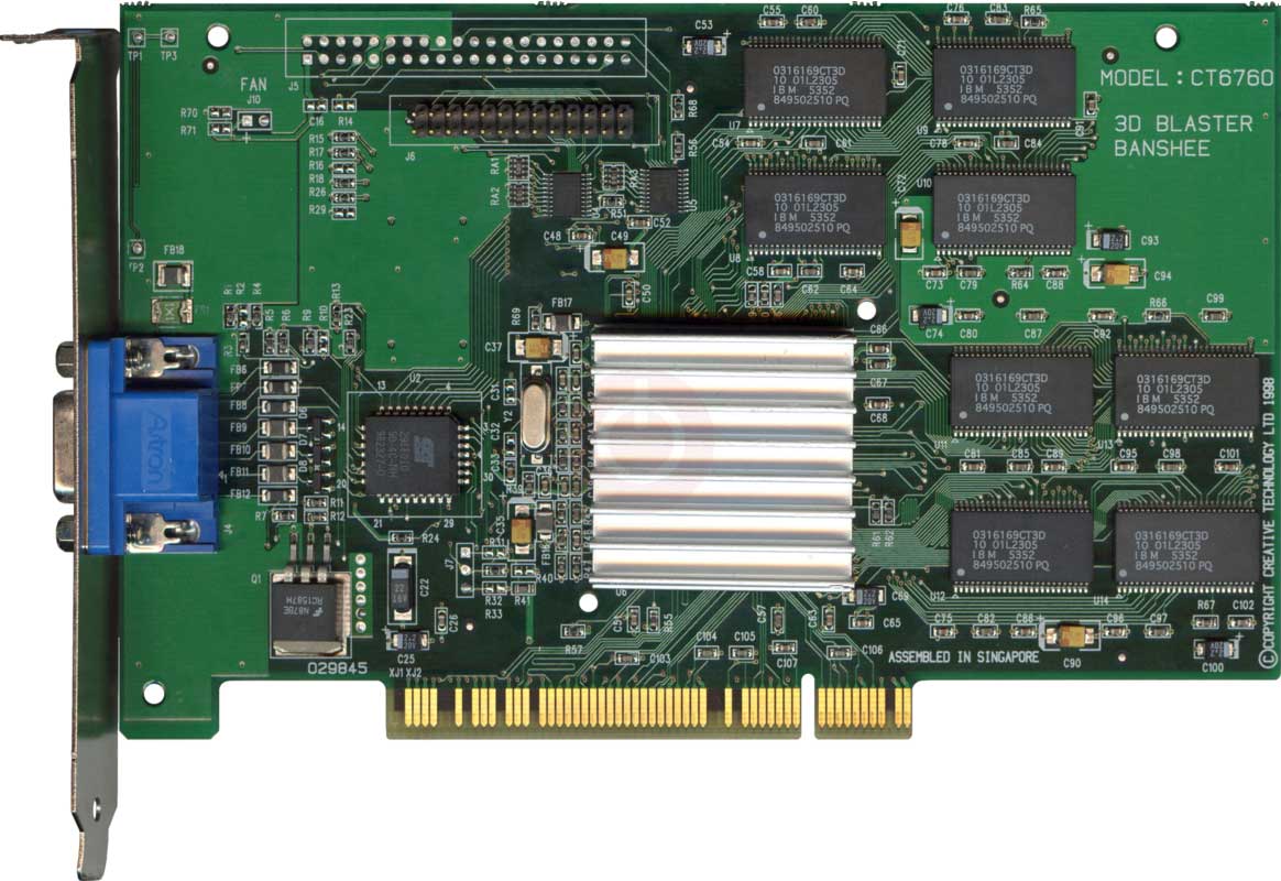 полное описание видеокарты 3dfx Voodoo Banshee PCI 16 МБ антиквариат