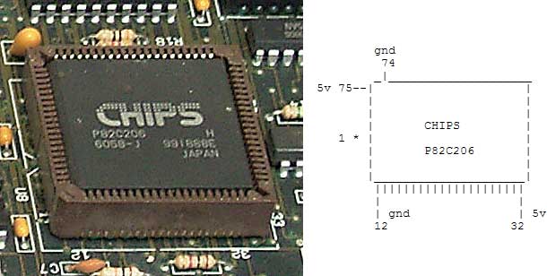P82C206 Chip квадратный старый