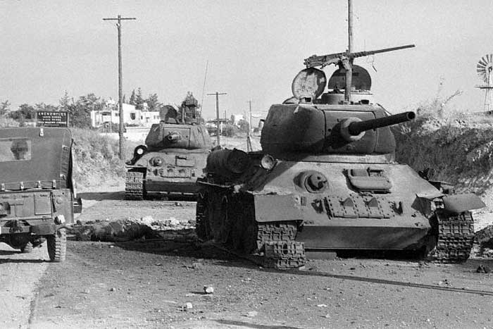 Танки Т-34-85 на Кипре, 1974 год
